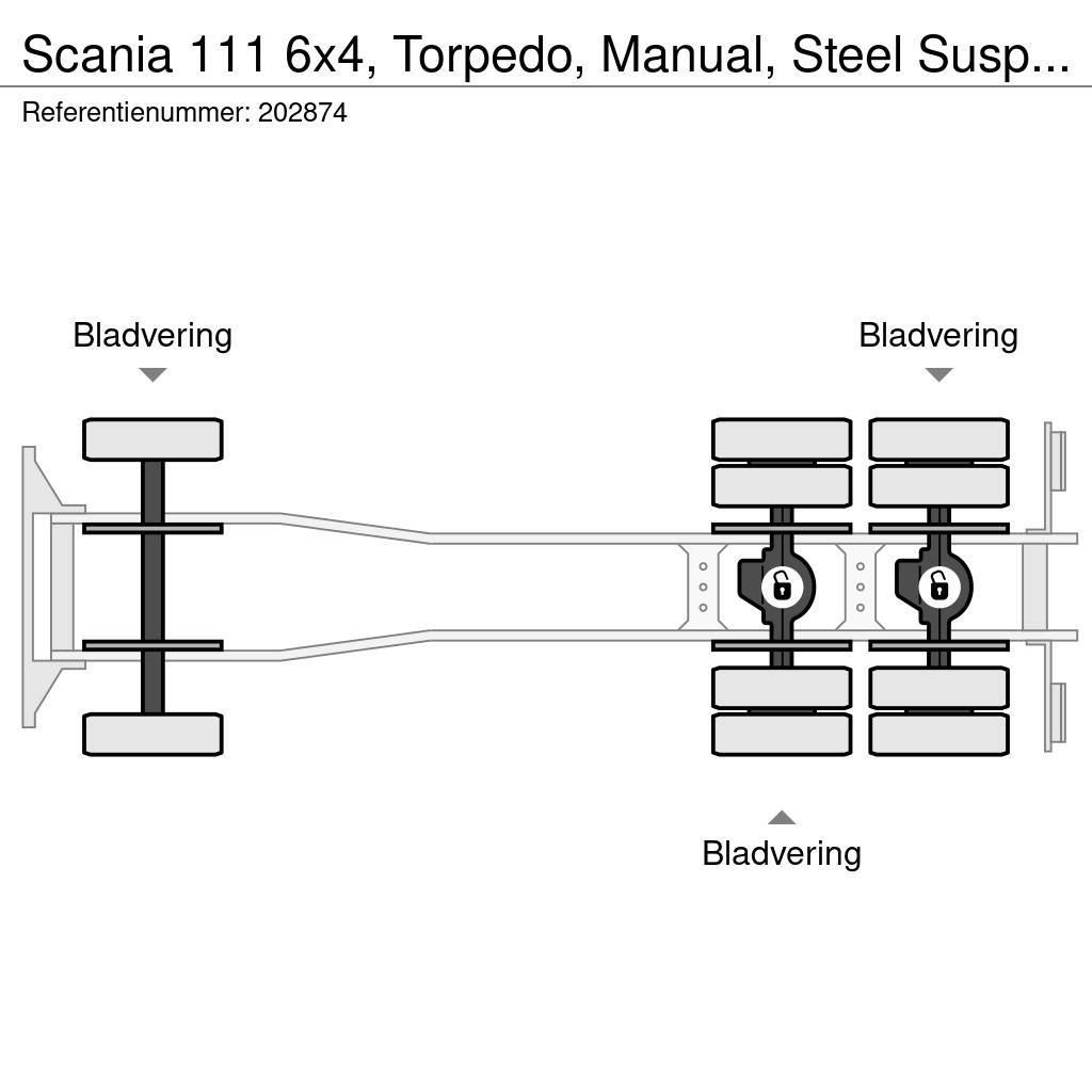 Scania 111 6x4, Torpedo, Manual, Steel Suspension Sklápače