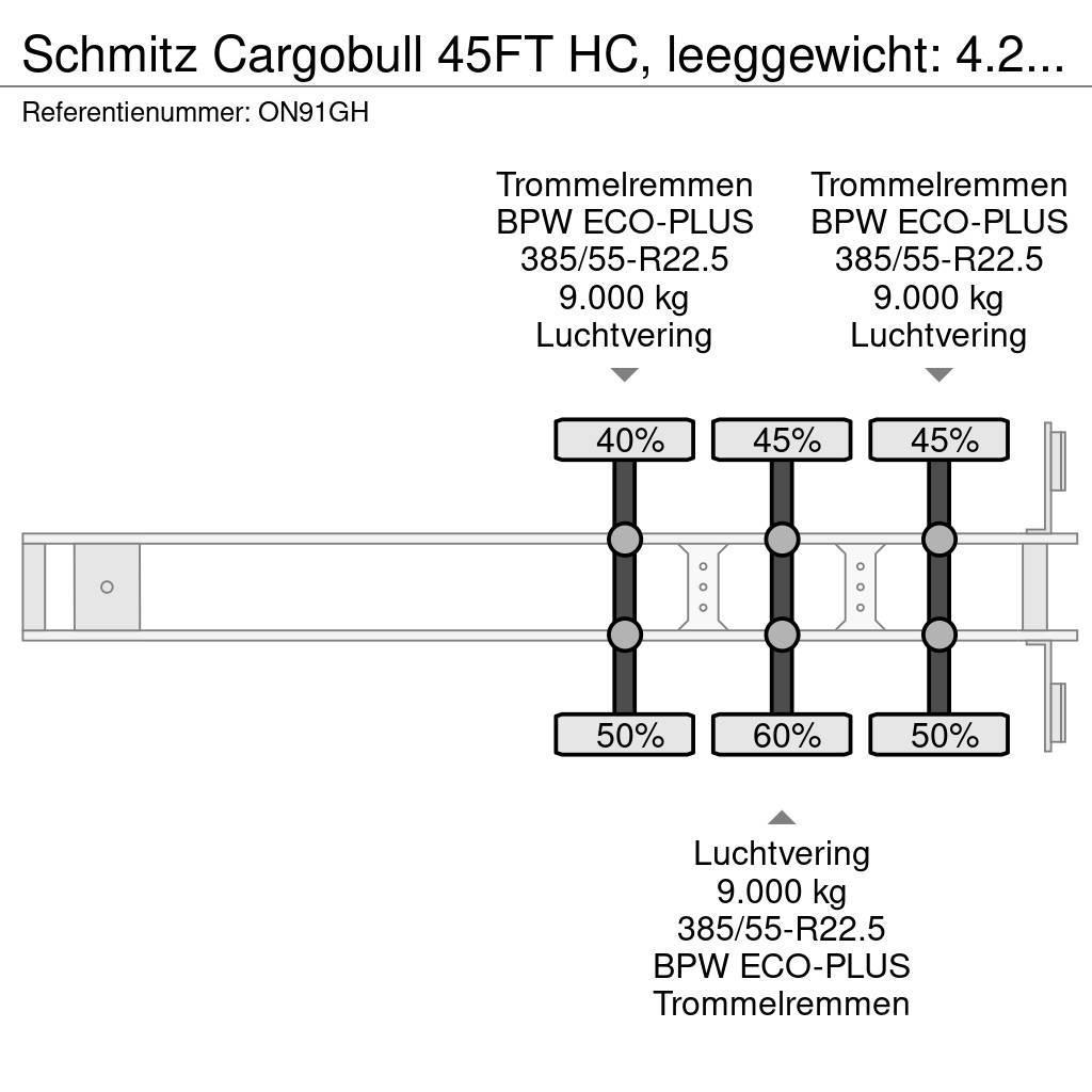 Schmitz Cargobull 45FT HC, leeggewicht: 4.240kg, BPW+trommel, NL-cha Kontajnerové návesy