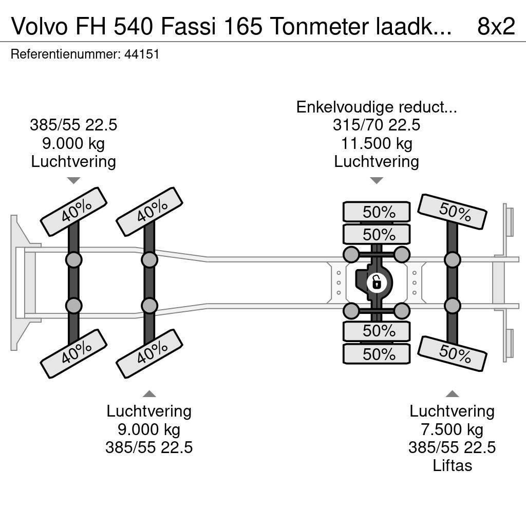 Volvo FH 540 Fassi 165 Tonmeter laadkraan + Fly-Jib Just Univerzálne terénne žeriavy