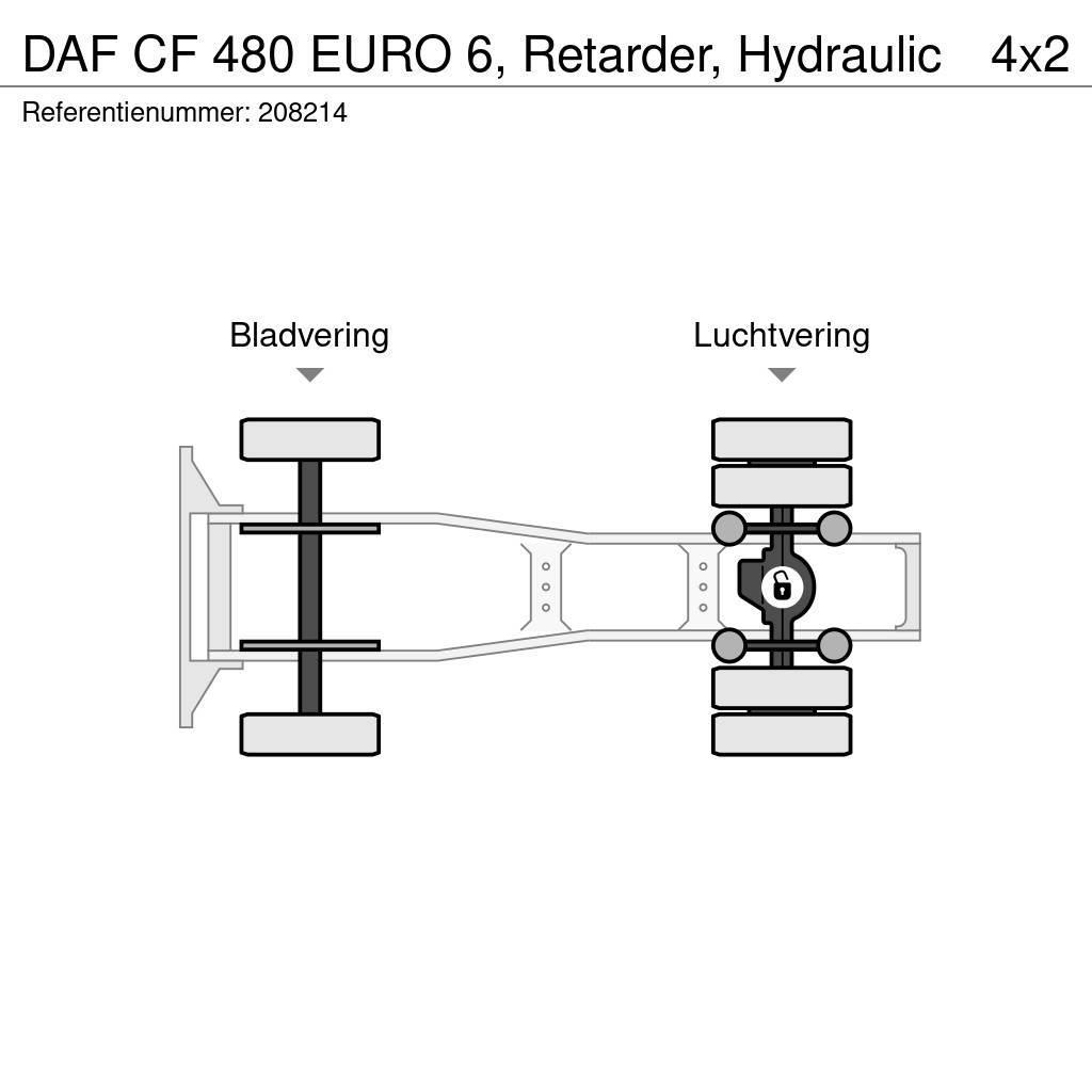 DAF CF 480 EURO 6, Retarder, Hydraulic Ťahače