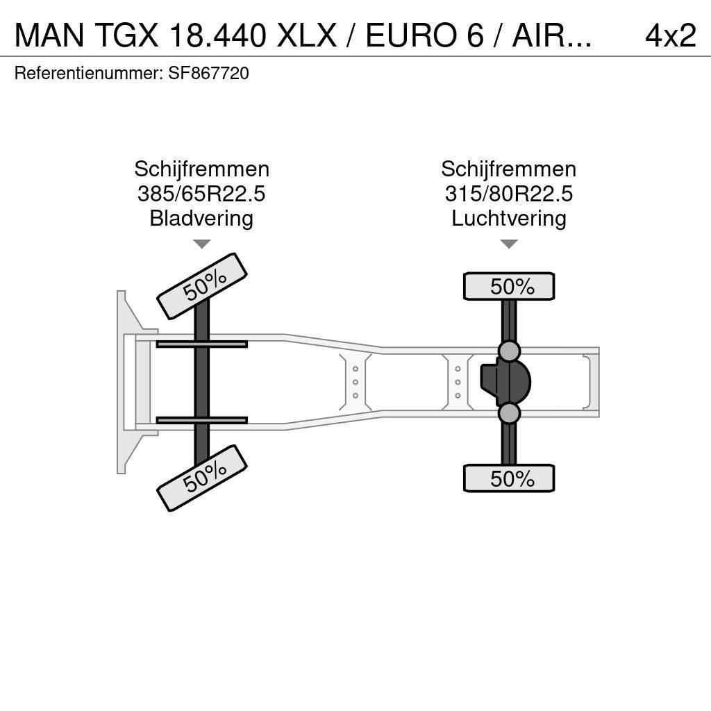 MAN TGX 18.440 XLX / EURO 6 / AIRCO / PTO Ťahače