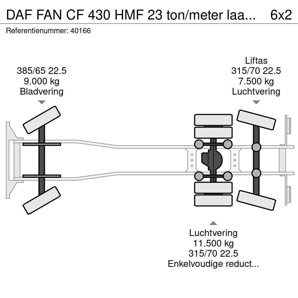 DAF FAN CF 430 HMF 23 ton/meter laadkraan + Welvaarts Hákový nosič kontajnerov