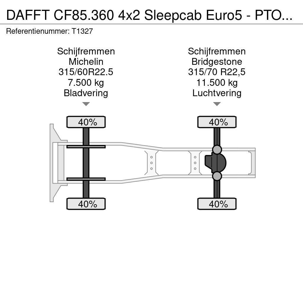 DAF FT CF85.360 4x2 Sleepcab Euro5 - PTO Prep - 3-Spaa Ťahače
