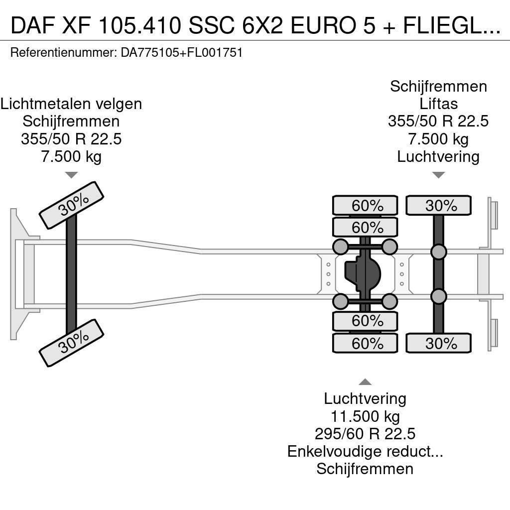 DAF XF 105.410 SSC 6X2 EURO 5 + FLIEGL 2 AXLE Chladiarenské nákladné vozidlá