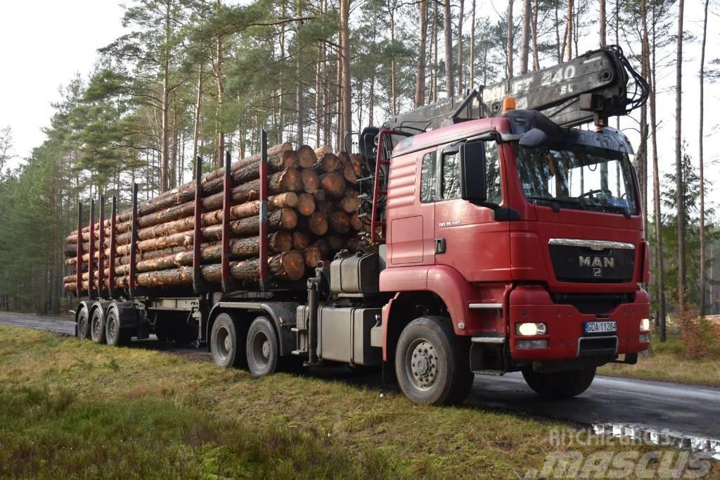 MAN TGS 26.540 6X6 z dźwigiem do przewozu drewna Nákladné vozidlá na prepravu dreva