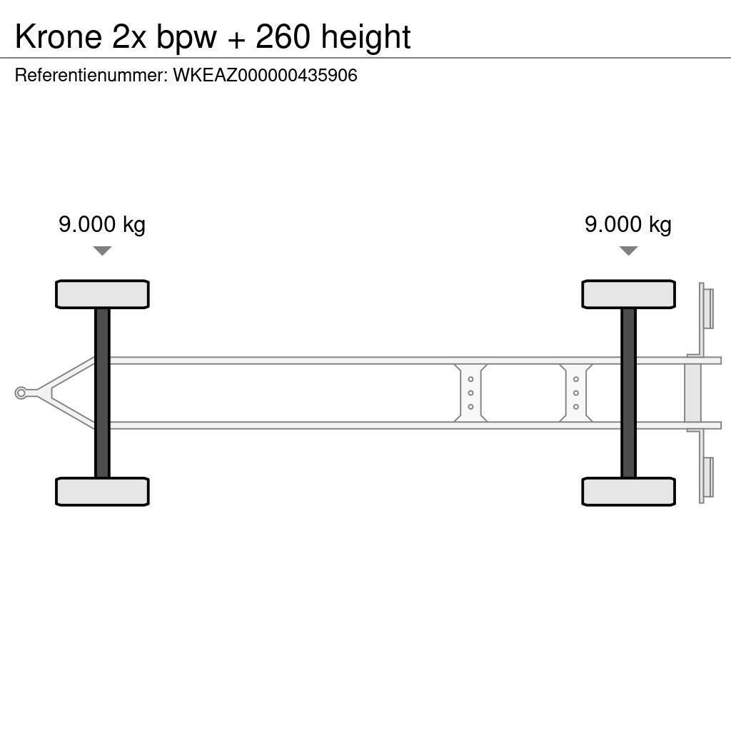 Krone 2x bpw + 260 height Prívesy s bočnou zhrnovacou plachtou