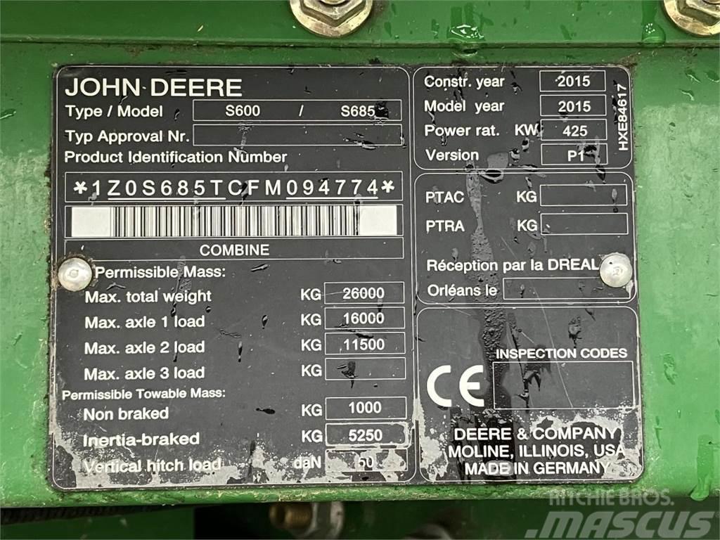 John Deere S685i Kombinované zberacie stroje