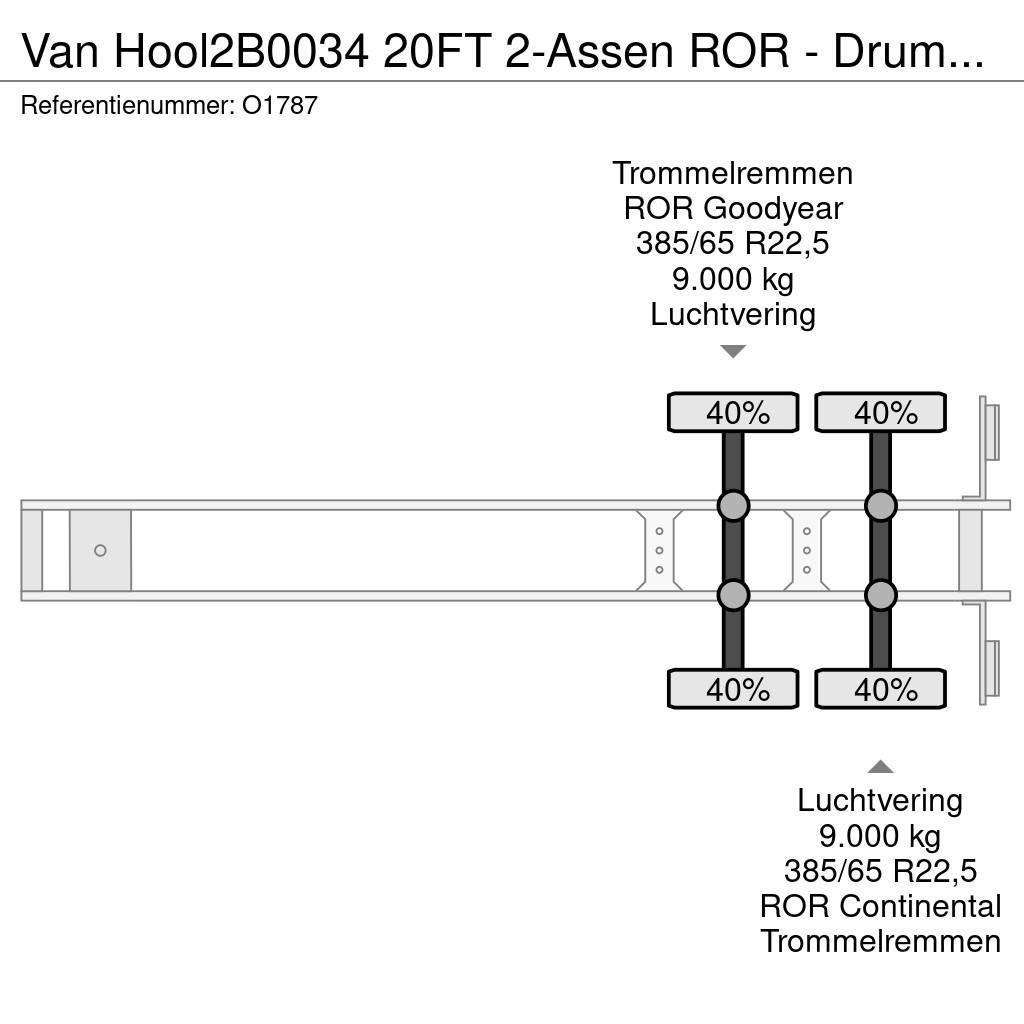 Van Hool 2B0034 20FT 2-Assen ROR - DrumBrakes - Airsuspensi Kontajnerové návesy
