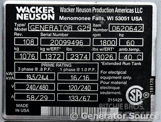 Wacker 20 kW - FOR RENT Naftové generátory