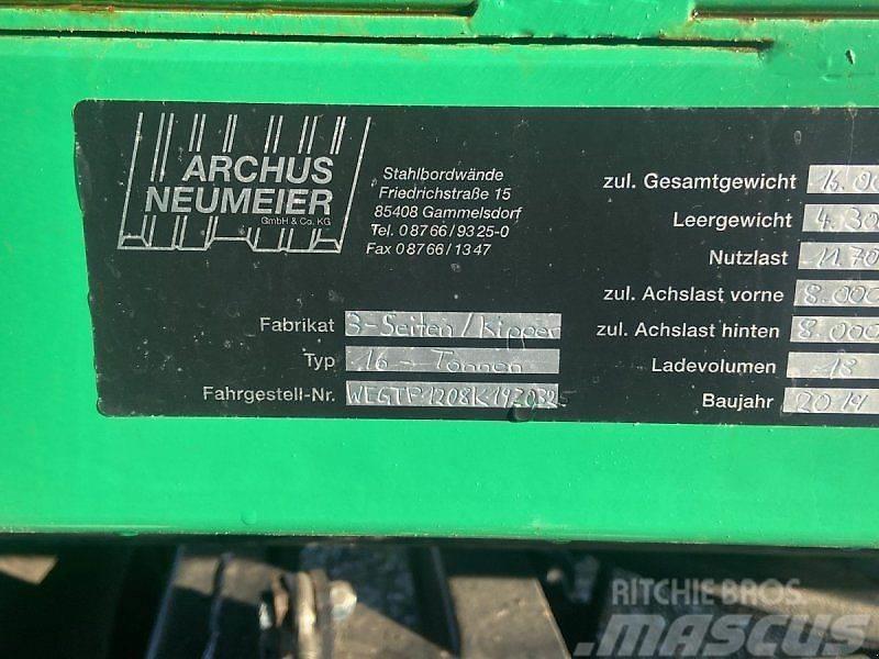  Archus Neumeier 3 Seiten Kipper Anhänger 16 t. Sklápače