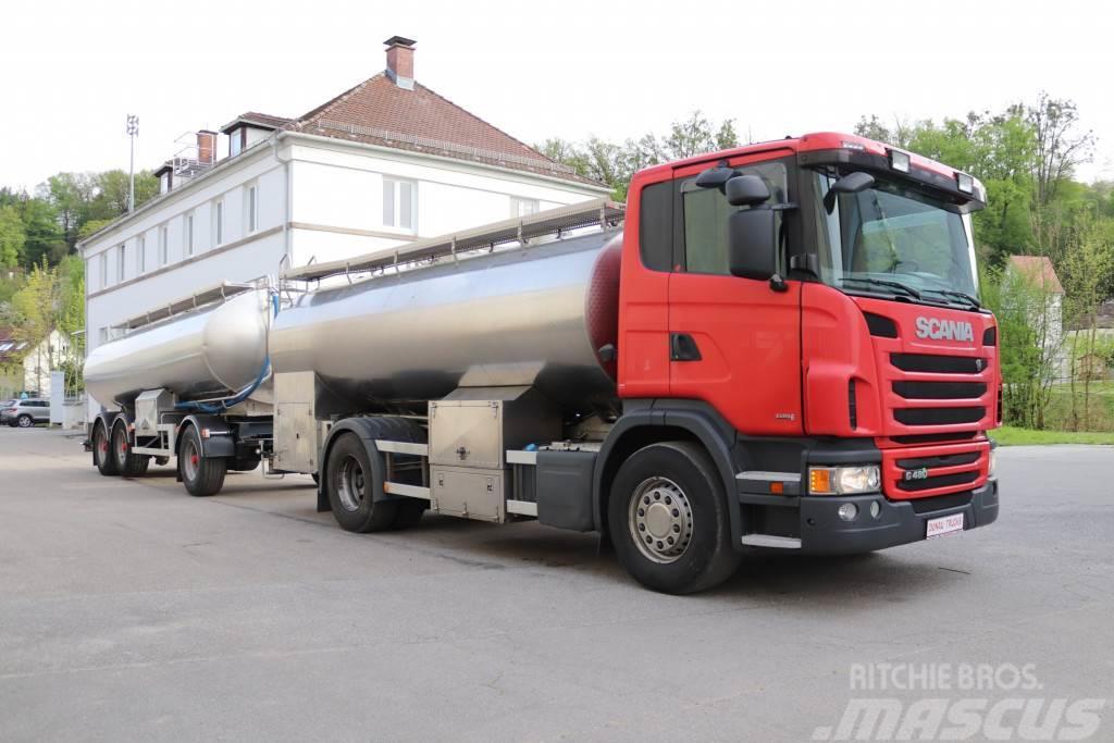 Scania G480 Milchtank isoliert Lkw + Anhänger Cisternové nákladné vozidlá