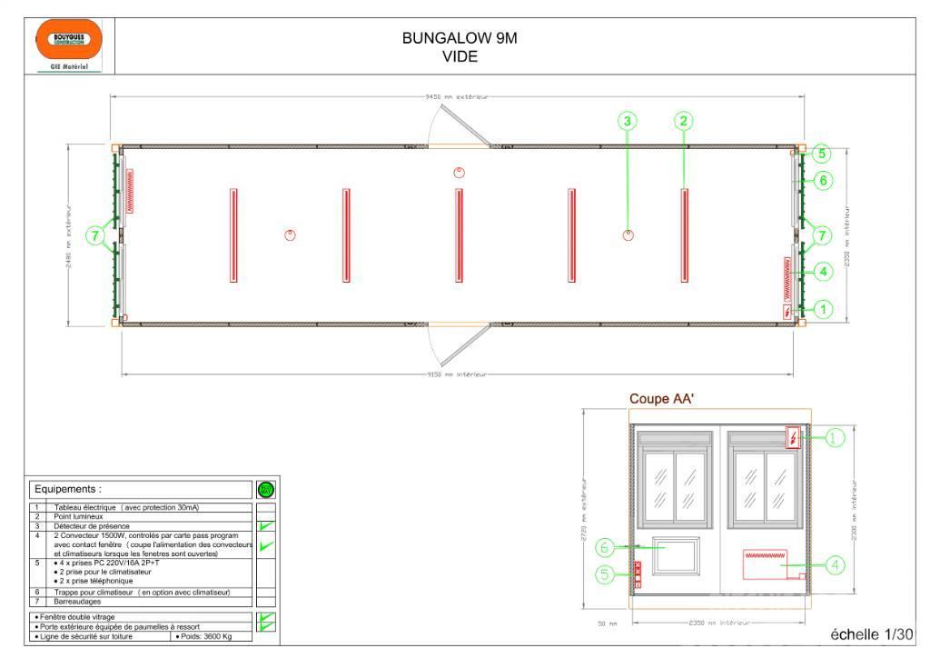  Bungalow 9 m Bureau vide Stavebné bunky