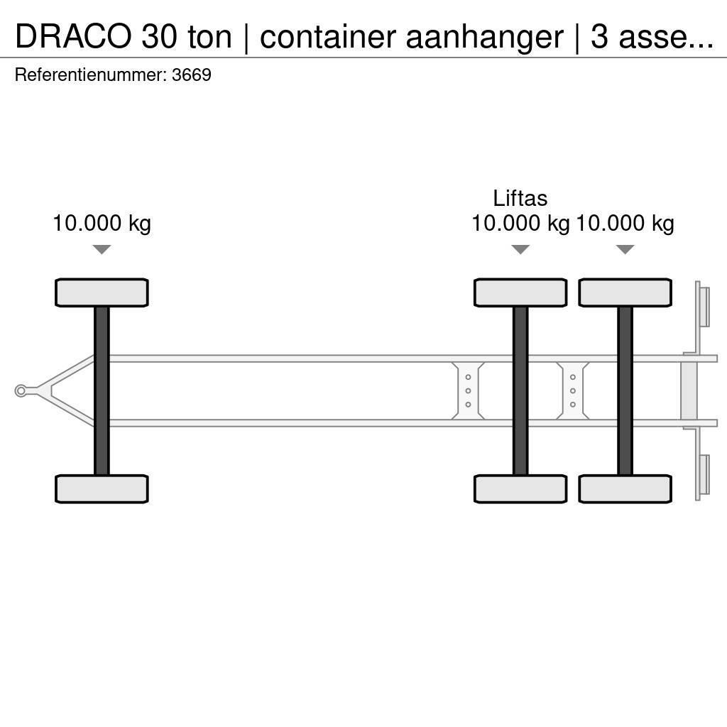 Draco 30 ton | container aanhanger | 3 asser overzetter Kontajnerové prívesy