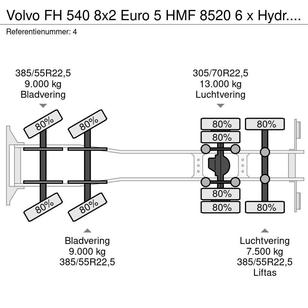 Volvo FH 540 8x2 Euro 5 HMF 8520 6 x Hydr. Jip 6 x Hydr. Univerzálne terénne žeriavy