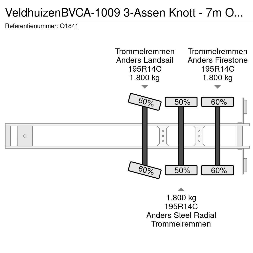 Veldhuizen BVCA-1009 3-Assen Knott - 7m Open Laadbak - Gegalv Valníkové návesy/Návesy sa sklápacím bočnicami