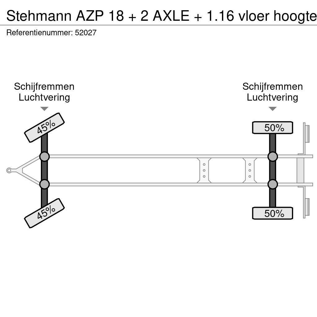 Stehmann AZP 18 + 2 AXLE + 1.16 vloer hoogte Prívesy s bočnou zhrnovacou plachtou