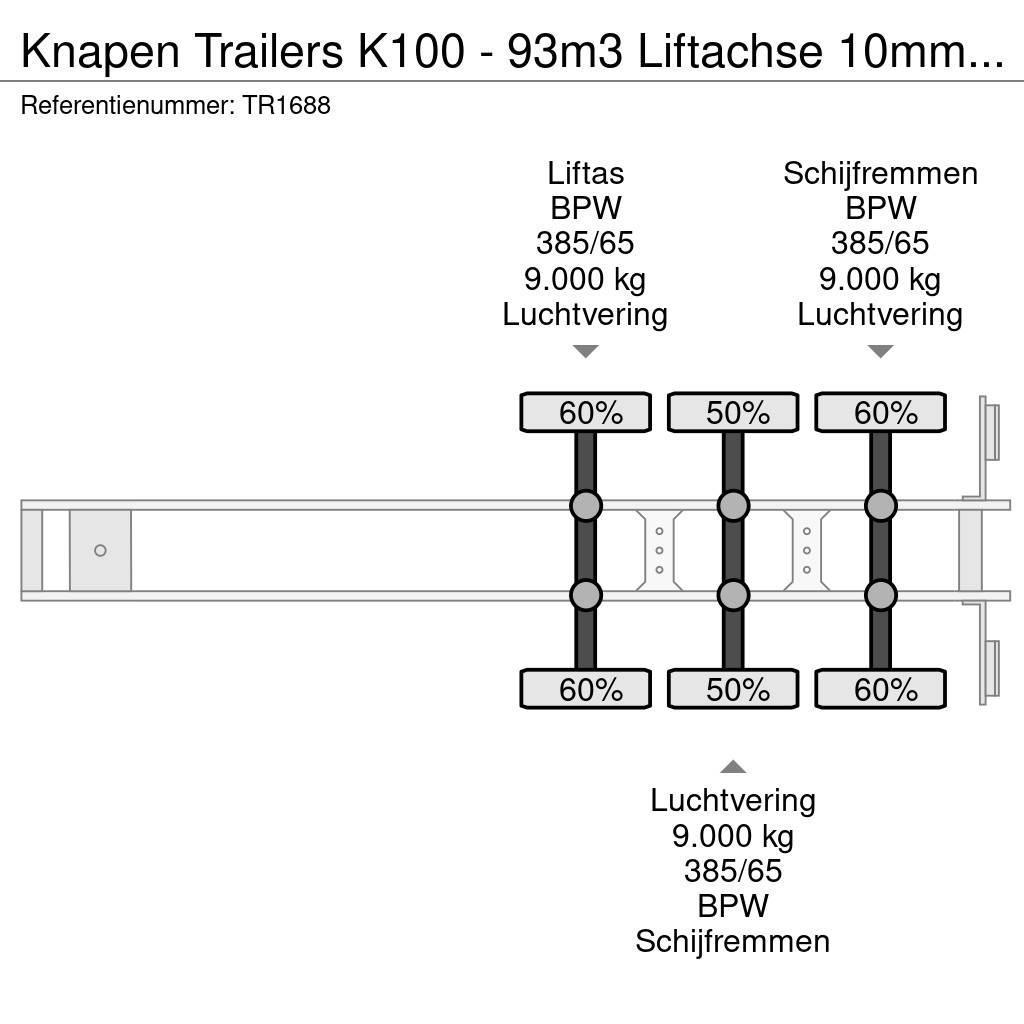 Knapen Trailers K100 - 93m3 Liftachse 10mm Powersheet Návesy s pohyblivou podlahou