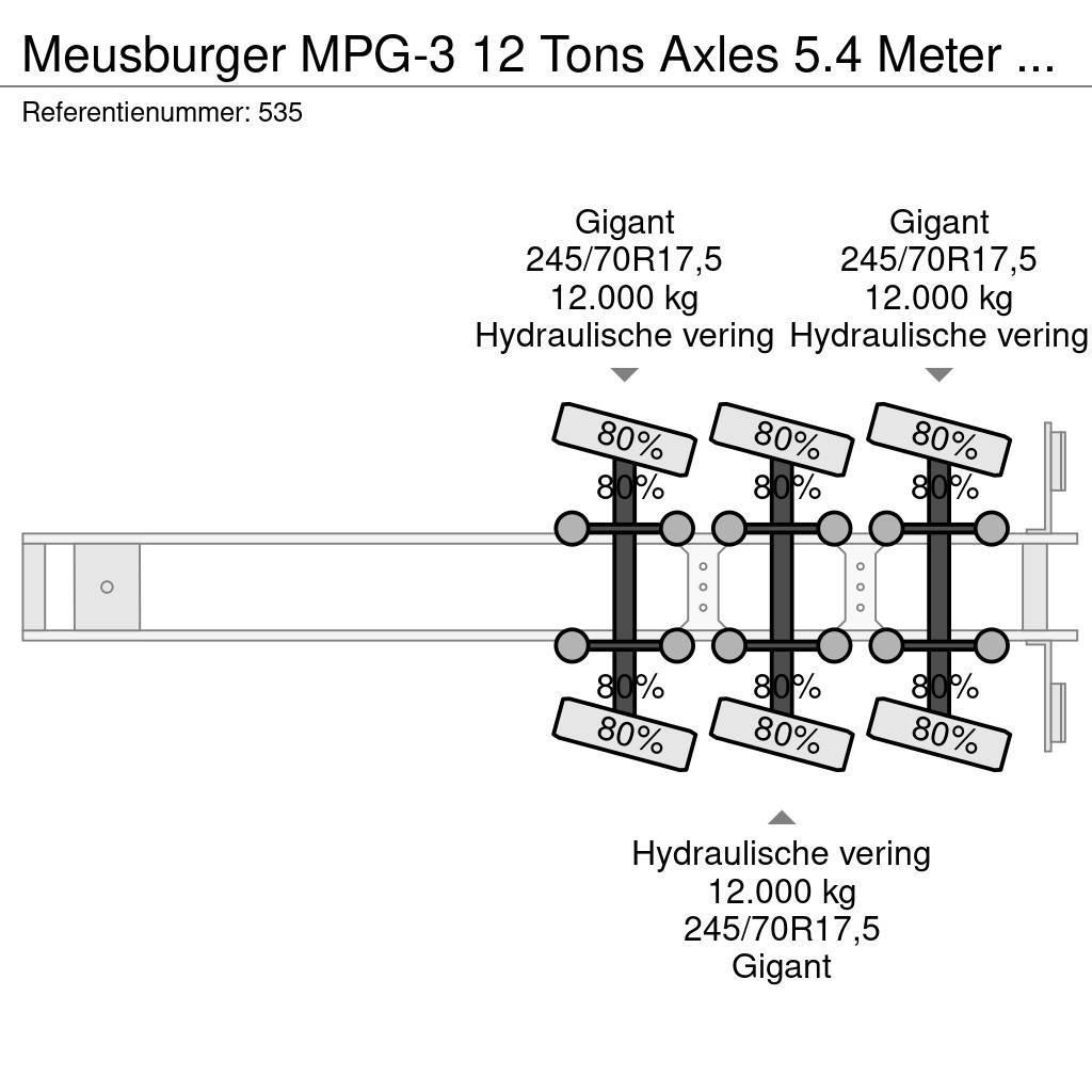Meusburger MPG-3 12 Tons Axles 5.4 Meter extand. 4 Meter Exte Plachtové návesy