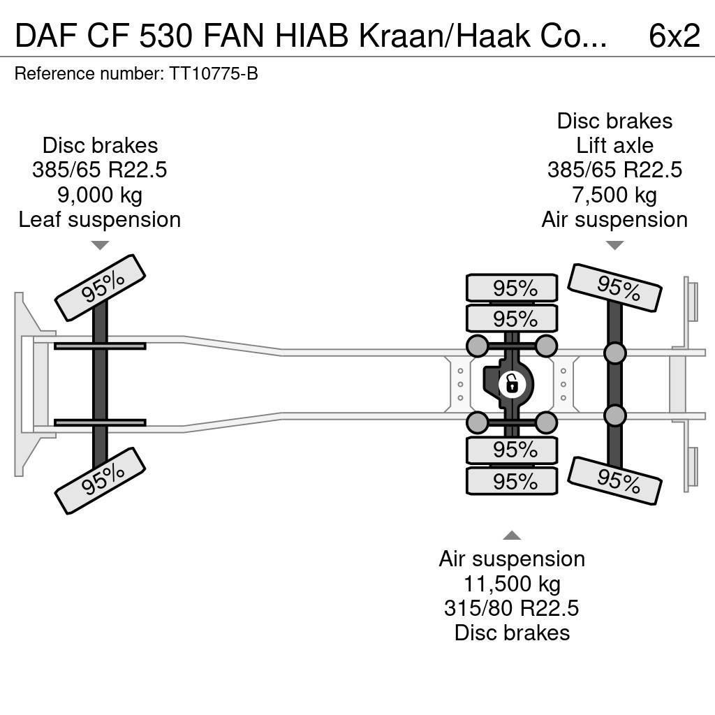 DAF CF 530 FAN HIAB Kraan/Haak Combikeuring 12-2030 Univerzálne terénne žeriavy