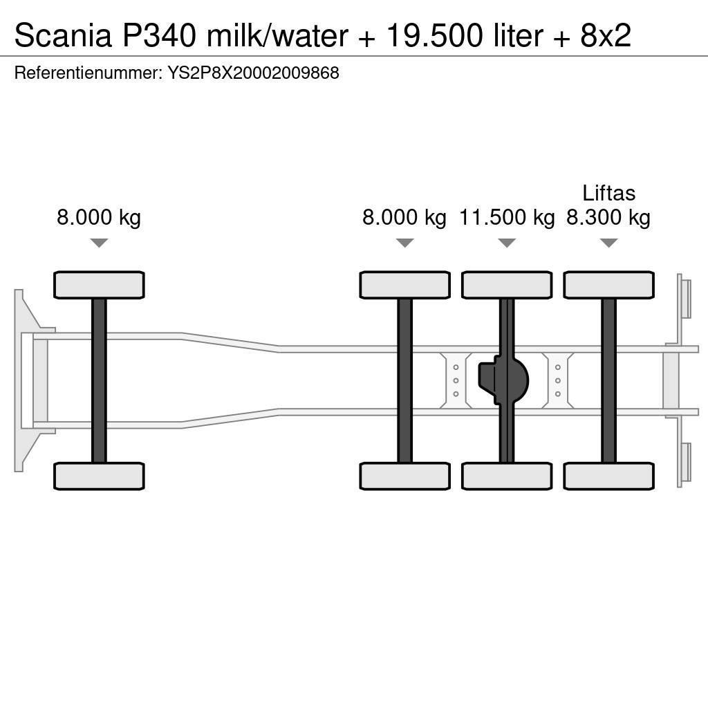 Scania P340 milk/water + 19.500 liter + 8x2 Cisternové nákladné vozidlá