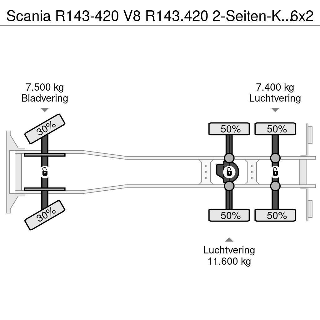 Scania R143-420 V8 R143.420 2-Seiten-Kipper 6x2 Manualget Sklápače