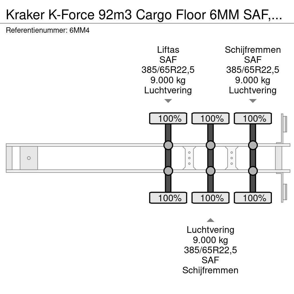 Kraker K-Force 92m3 Cargo Floor 6MM SAF, Liftachse, Remot Návesy s pohyblivou podlahou