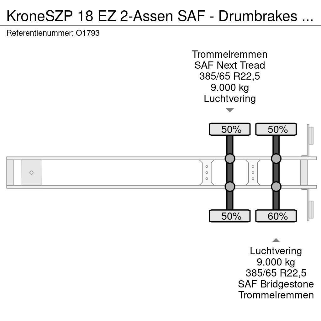 Krone SZP 18 EZ 2-Assen SAF - Drumbrakes - 20FT connecti Kontajnerové návesy