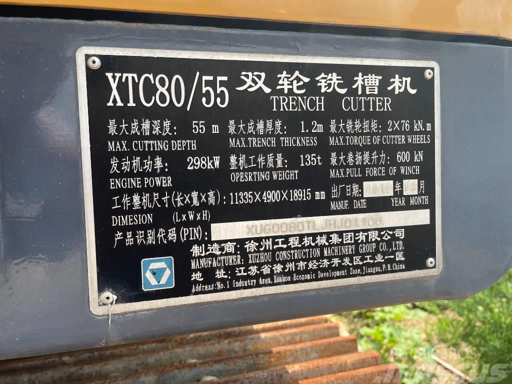  徐工 XTC80/55 Pásy, reťaze a podvozok
