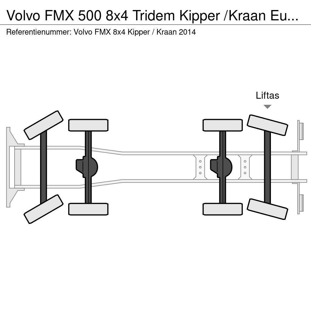 Volvo FMX 500 8x4 Tridem Kipper /Kraan Euro 6 Sklápače