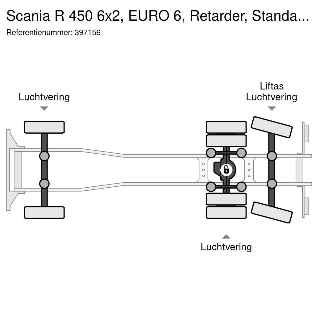 Scania R 450 6x2, EURO 6, Retarder, Standairco, Combi Nákladné vozidlá s bočnou zhrnovacou plachtou