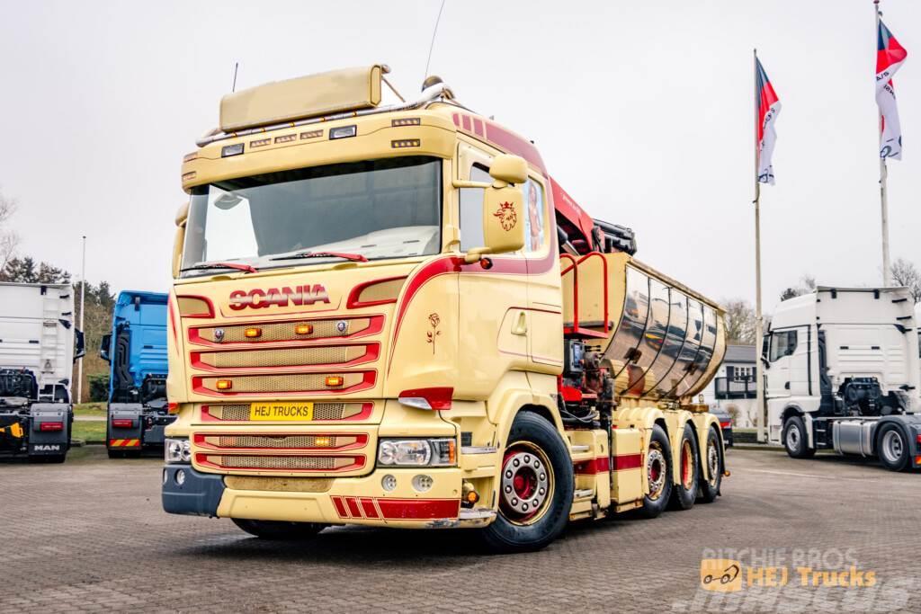 Scania R520 LB8x2/4HNB m. asfaltlad/kran Autožeriavy, hydraulické ruky