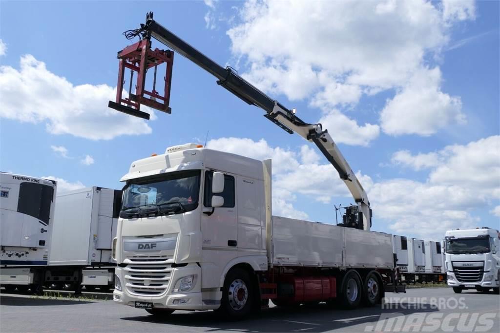DAF XF 460 / 6X2 / BOX - 6,5 M + CRANE PALFINGER PK 18 Plošinové nákladné automobily/nákladné automobily so sklápacími bočnicami