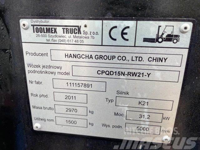 Hangcha 15N stapler,vin 891 LPG vozíky