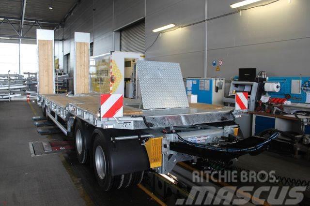 Humbaur 4-Achs-Tieflader Baggerstielmulde, Luftfederung Nízko rámové nákladné automobily
