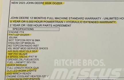 John Deere 950K LGP Pásové dozéry