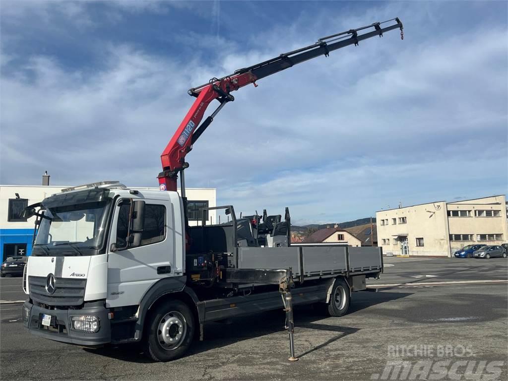 Mercedes-Benz ATEGO 1527, 2015, Crane HMF 1120-K5 + remote contr Plošinové nákladné automobily/nákladné automobily so sklápacími bočnicami