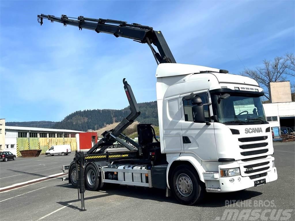 Scania G490, 10/2015, 6x2, Crane hook lift, Hiab 244 - 5  Hákový nosič kontajnerov