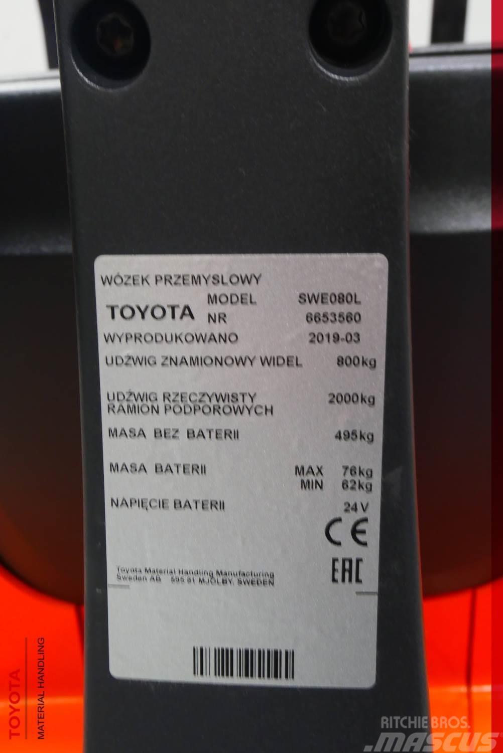 Toyota SWE080L Lithium-ion Ručne vedené vysokozdvižné vozíky