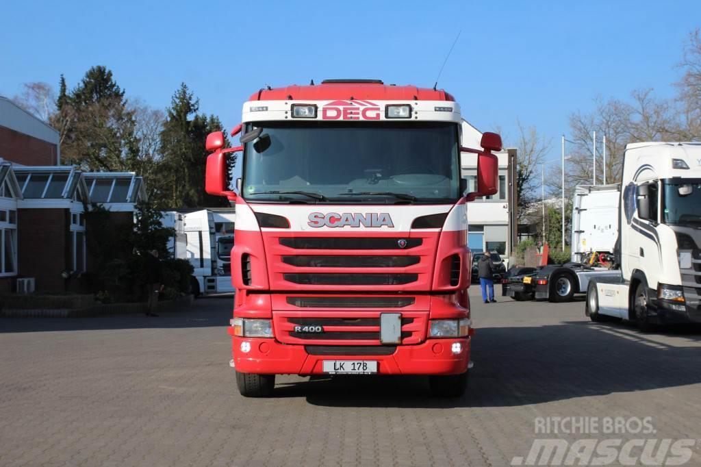 Scania R 400 E5 6x2 Hiab 166K Baustoffkran Liftachse Plošinové nákladné automobily/nákladné automobily so sklápacími bočnicami